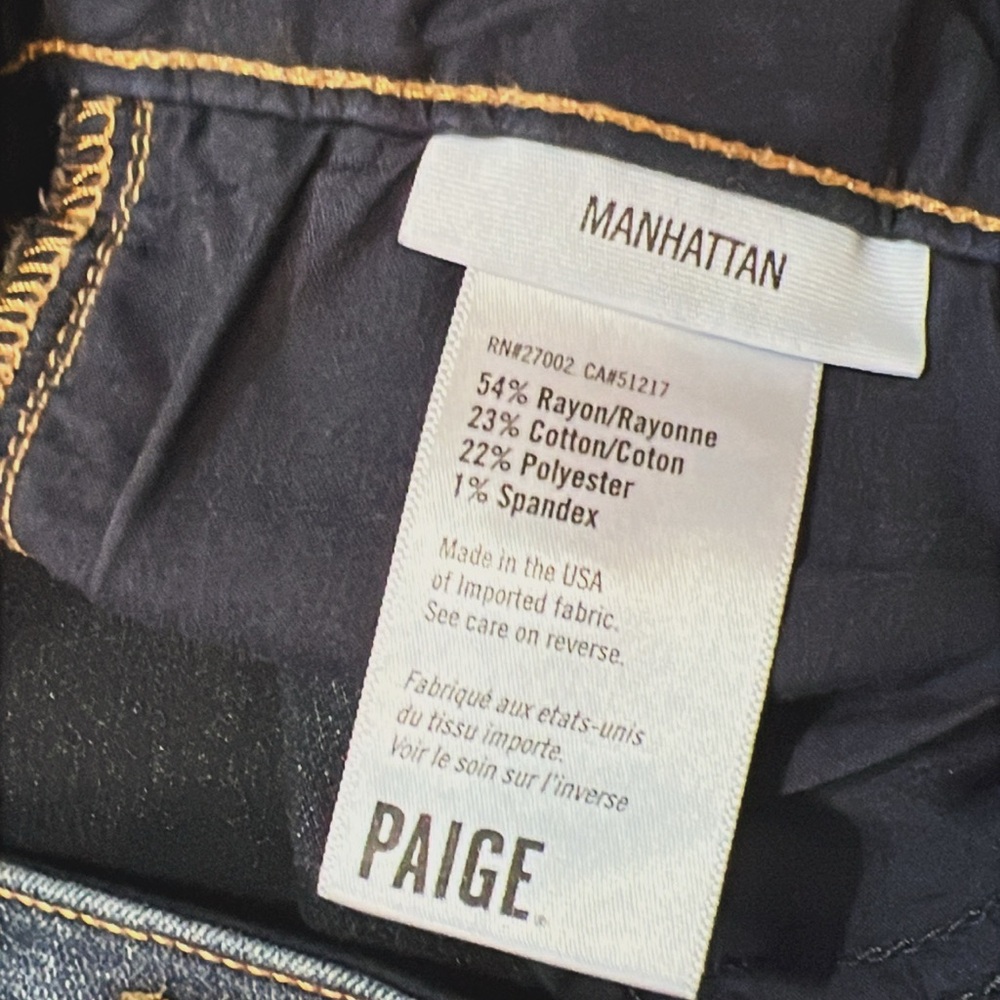 Paige Manhattan Bootcut Jeans 31 Dark Wash High Rise Stretch Denim USA - Picture 4 of 7